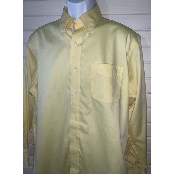 Lauren Ralph Lauren Other - LAUREN Ralph Lauren Dress Shirt Sz 16 33/33 Yellow Button-Up Non Iron *VGUC